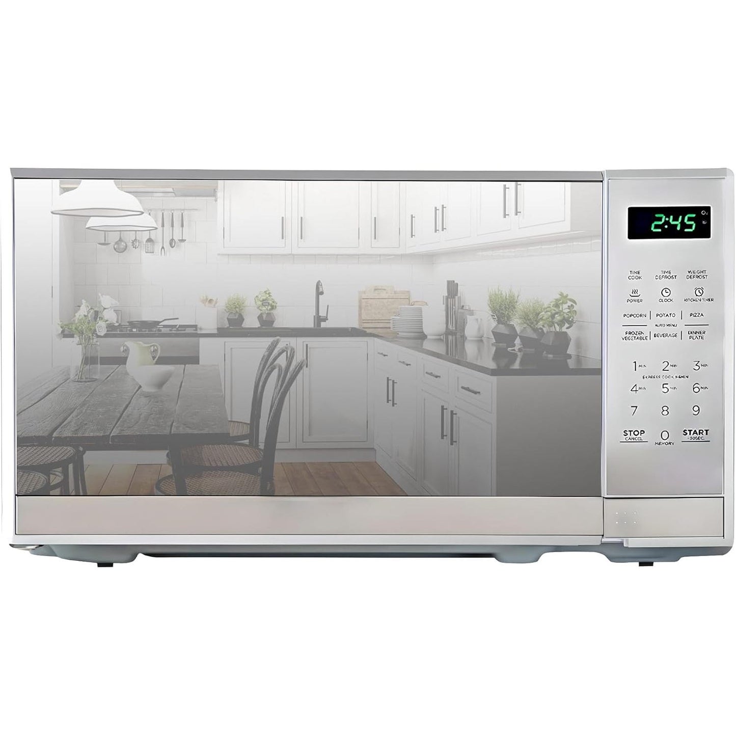 CSPP 0.7 Cu Ft Microwave Oven - Stainless Steel Compact Style Microondas, Smart Countertop Kitchen Appliance With Digital Touch Use, Pre-Set Function, 10" Turntable, Easy To Use Horno, 700 watt