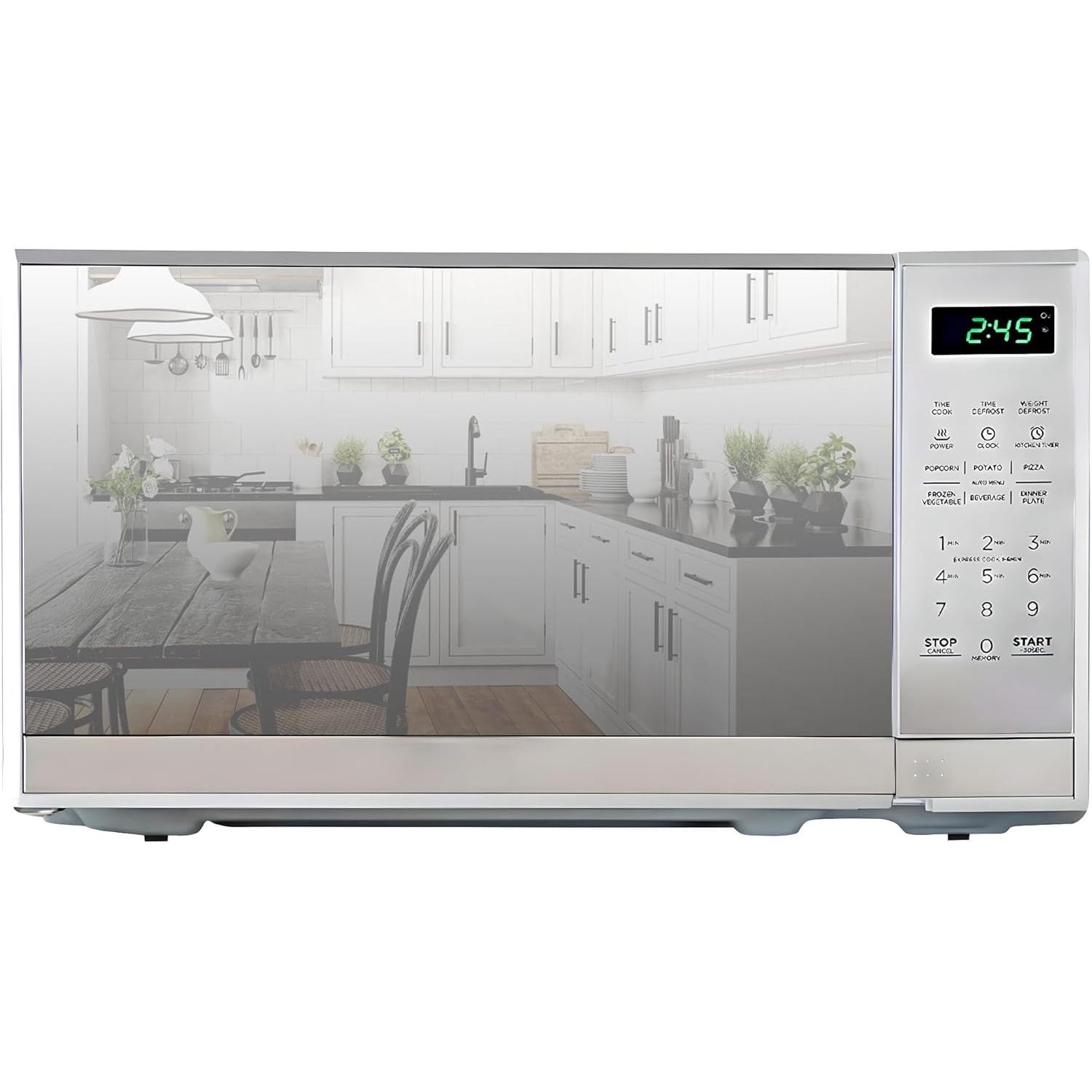 CSPP 0.7 Cu Ft Microwave Oven - Stainless Steel Compact Style Microondas, Smart Countertop Kitchen Appliance With Digital Touch Use, Pre-Set Function, 10" Turntable, Easy To Use Horno, 700 watt