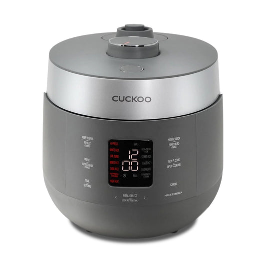 CUCKOO CRP-ST0609FG 6-Cup (Uncooked) / 12-Cup (Cooked) Twin Pressure Rice Cooker & Warmer with Nonstick Inner Pot, 16 Menu Options, 3 Voice Guide, Auto Clean (Gray)