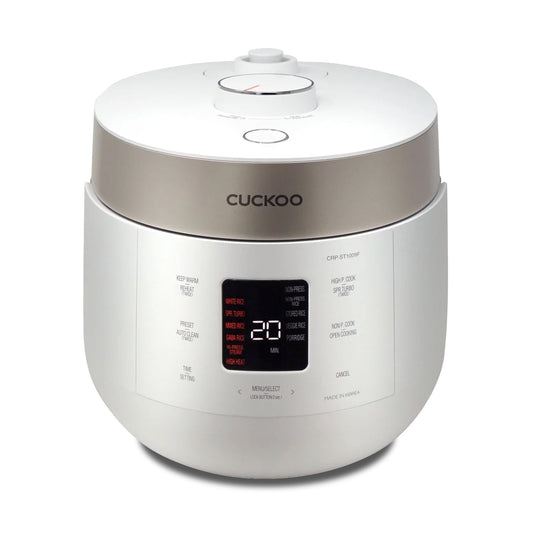 CUCKOO CRP-ST1009FW 10-Cup (Uncooked) Twin Pressure Rice Cooker & Warmer with Nonstick Inner Pot