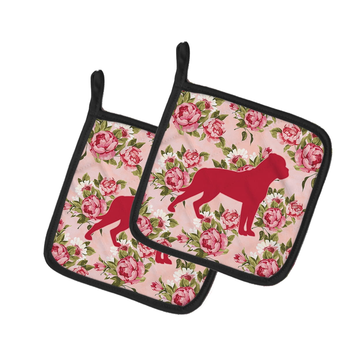Caroline's Treasures BB1108-RS-PK-PTHD Chihuahua Shabby Chic Pink Roses Pair of Pot Holders , 7.5HX7.5W, multicolor