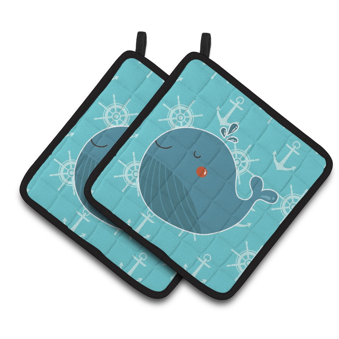 Caroline's Treasures Blue Whale Pair of Pot Holders