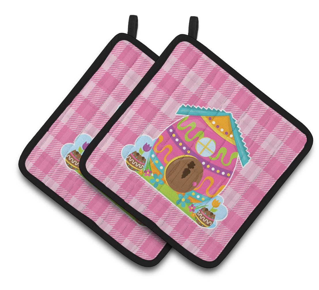 Easter Rabbit's House Pair of Pot Holders