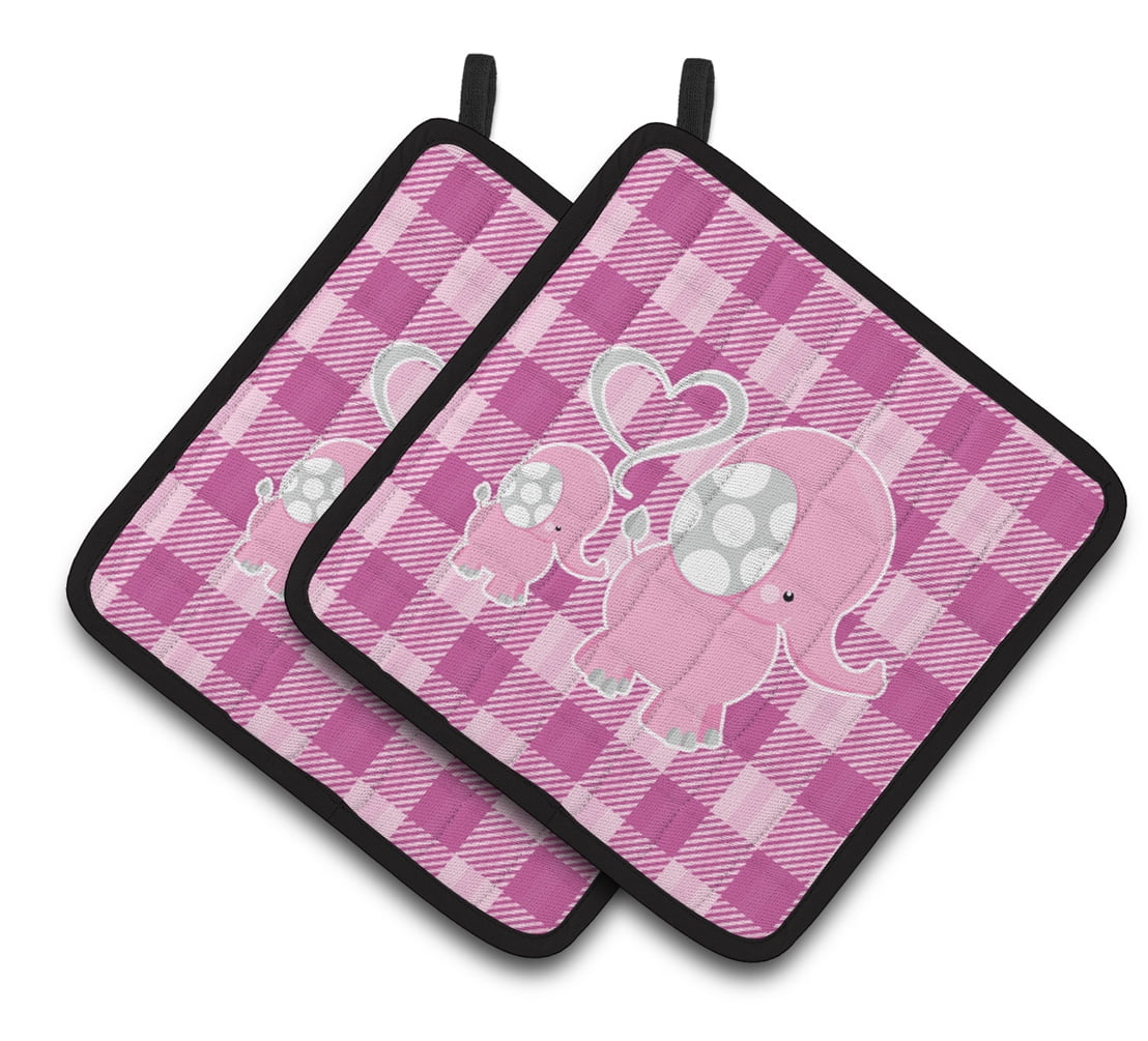 Caroline's Treasures Elephant and Baby Pair of Pot Holders