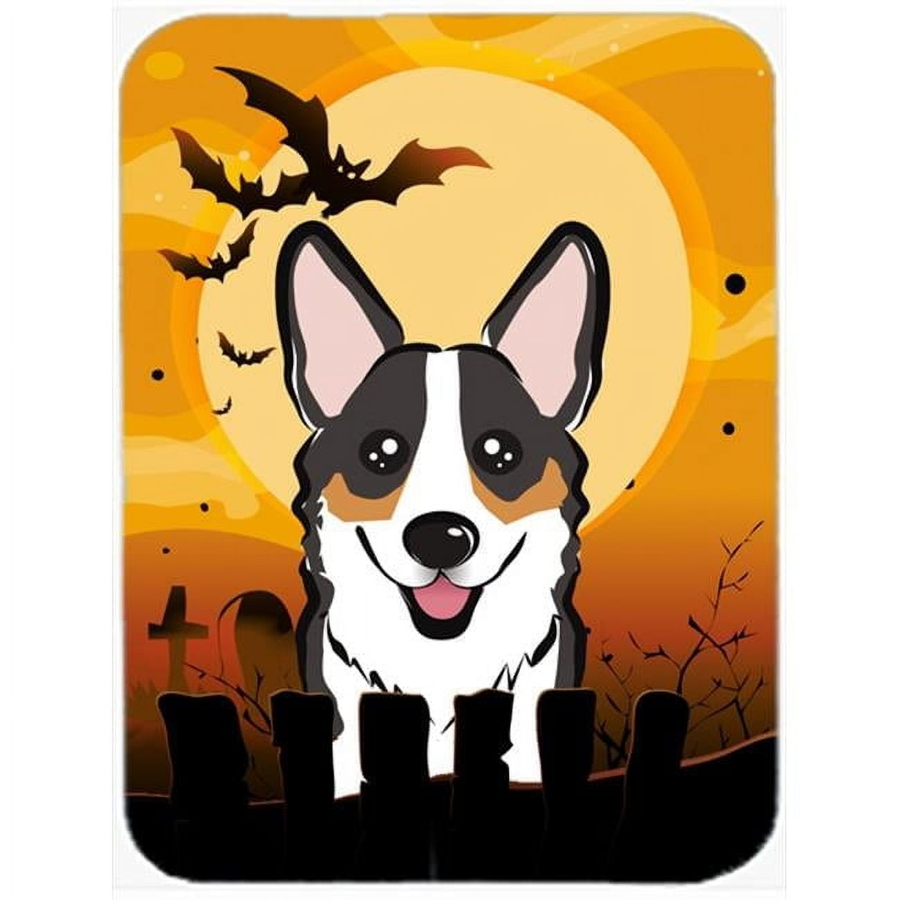 Caroline's Treasures Halloween Tricolor Corgi Glass Cutting Board Large