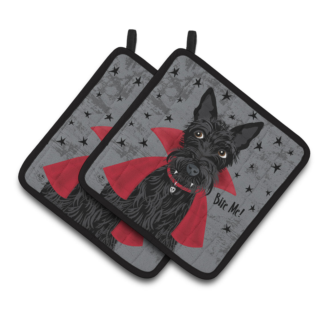 Caroline's Treasures Halloween Vampire Scottie Pair of Pot Holders