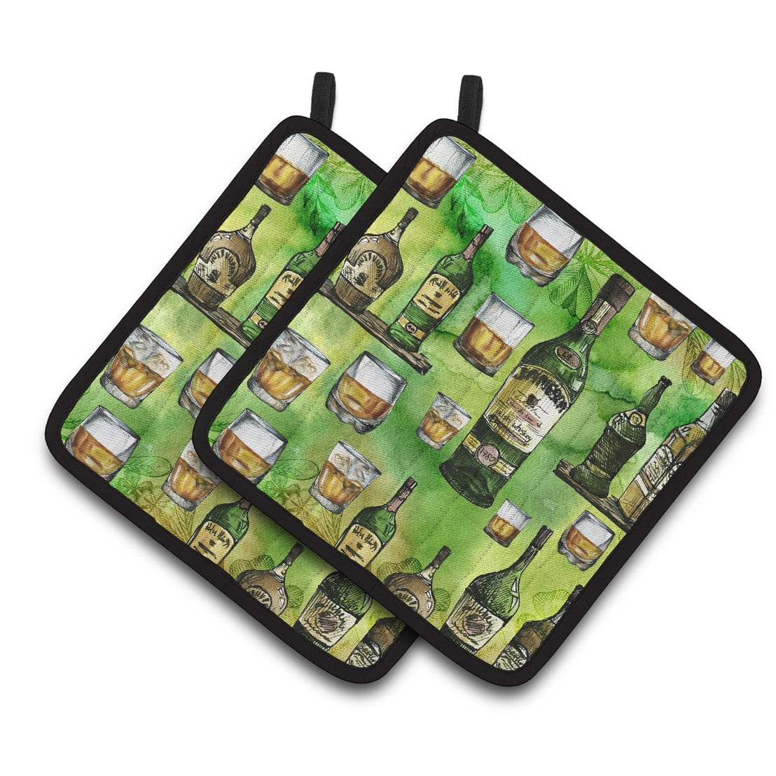 Caroline's Treasures Irish Whiskey Pair of Pot Holders