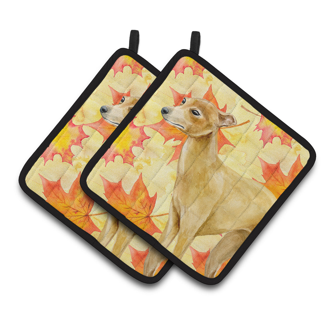 Caroline's Treasures Italian Greyhound Fall Pair of Pot Holders
