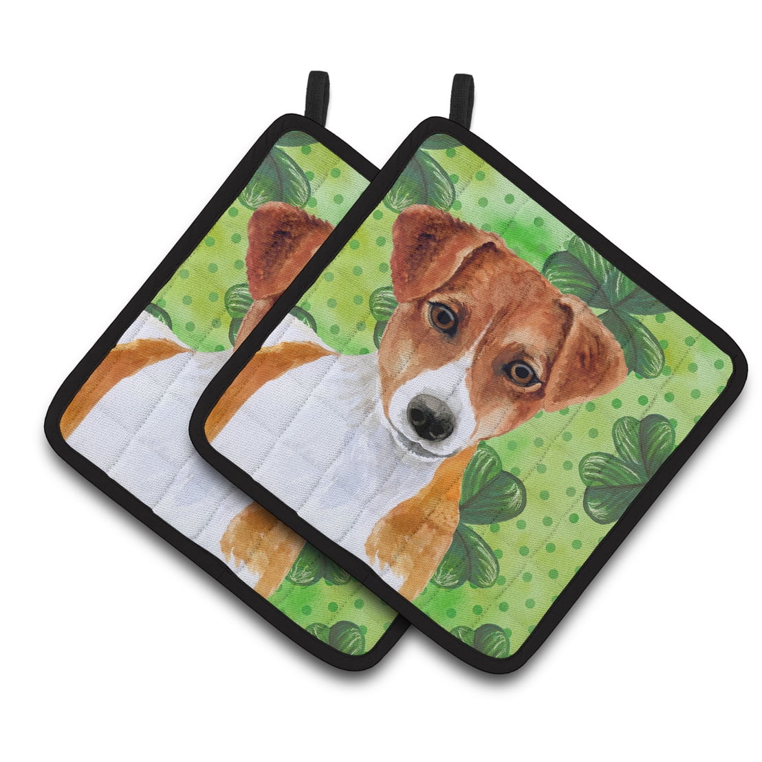 Caroline's Treasures Jack Russell Terrier St Patrick's Pair of Pot Holders