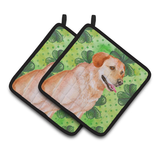 Caroline's Treasures Labrador Retriever St Patrick's Pair of Pot Holders