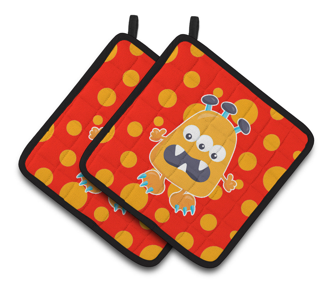 Caroline's Treasures Little Monster Visonator Pair of Pot Holders