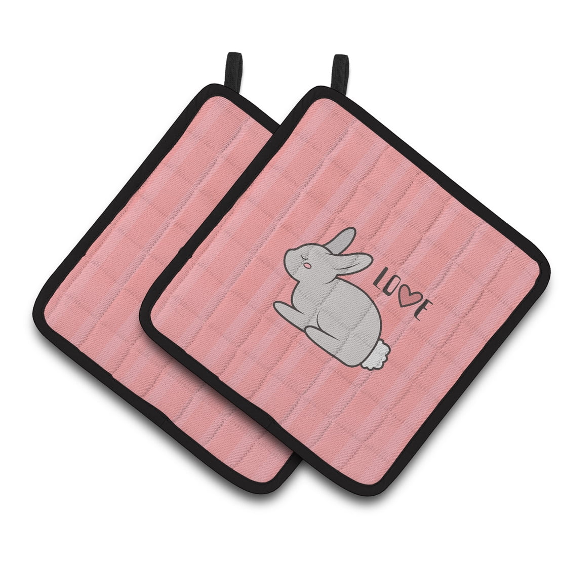 Caroline's Treasures Nursery Love Bunny Rabbit Pair of Pot Holders