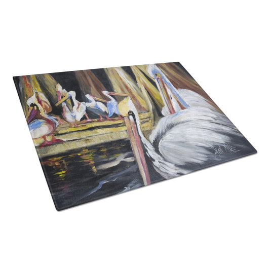 Caroline's Treasures Pelicans Glass Cutting Board Large