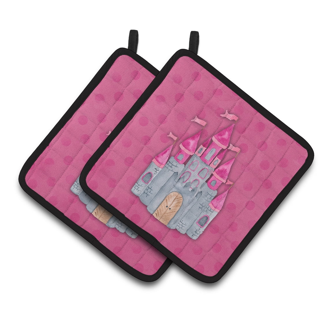 Caroline's Treasures Princess Castle Watercolor Pair of Pot Holders