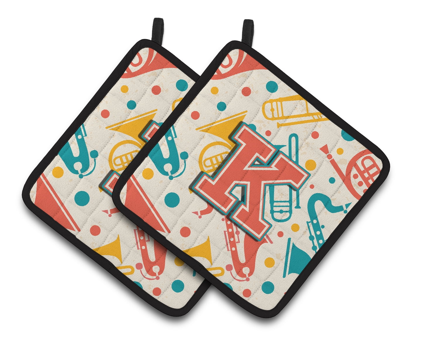 Caroline's Treasures Retro Musical Instruments Potholder (Set of 2)