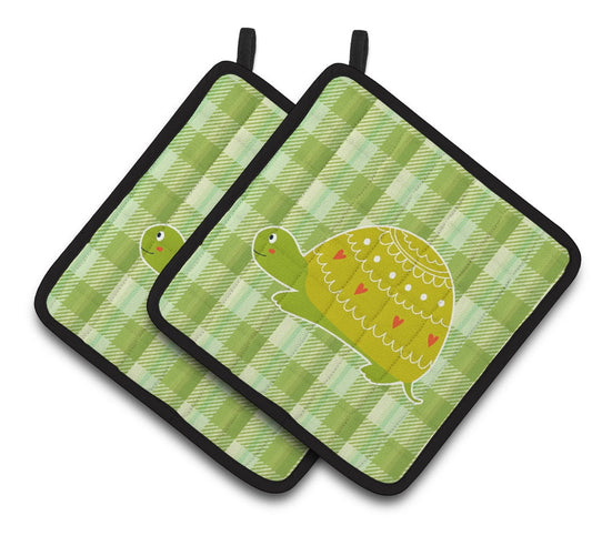 Caroline's Treasures Turtle on the Move Pair of Pot Holders