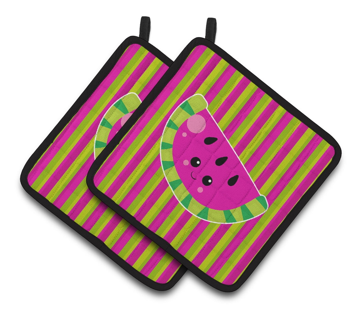 Caroline's Treasures Watermelon Face Pair of Pot Holders