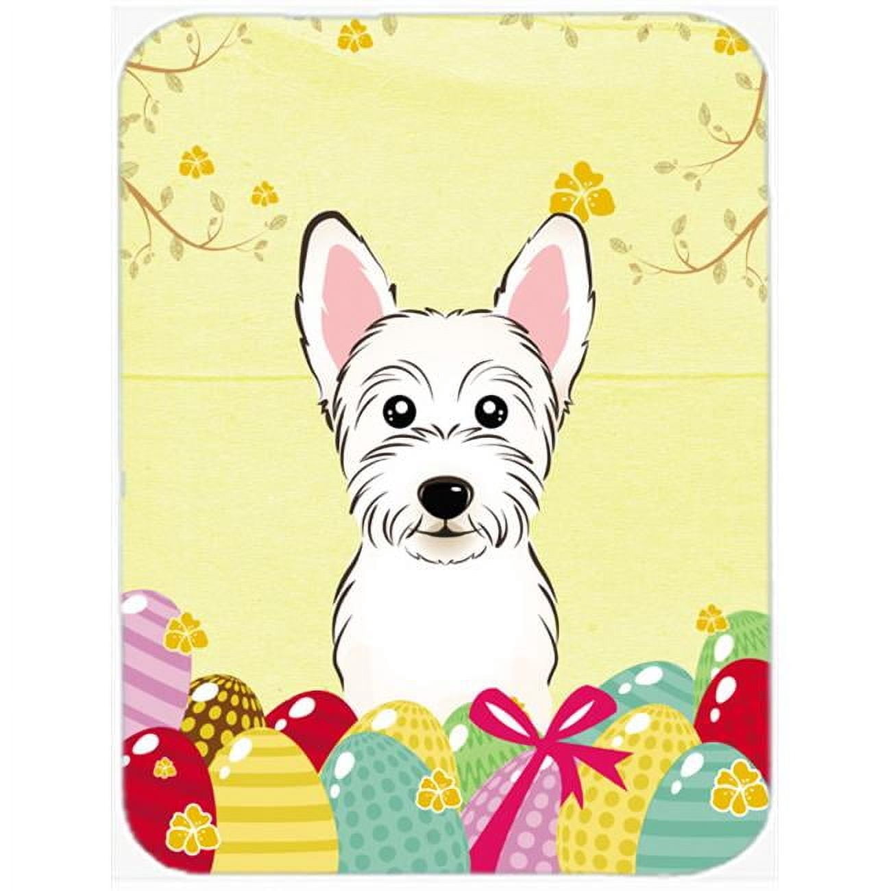 Caroline's Treasures Westie Easter Egg Hunt Glass Cutting Board Large