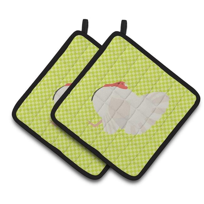 Caroline's Treasures White Holland Turkey Green Pair of Pot Holders