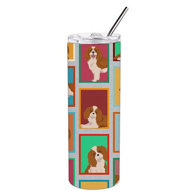 Carolines Treasures MLM1150TBL20 20 oz  Lots of Blenheim Cavalier Spaniel Stainless Steel Skinny Tumbler