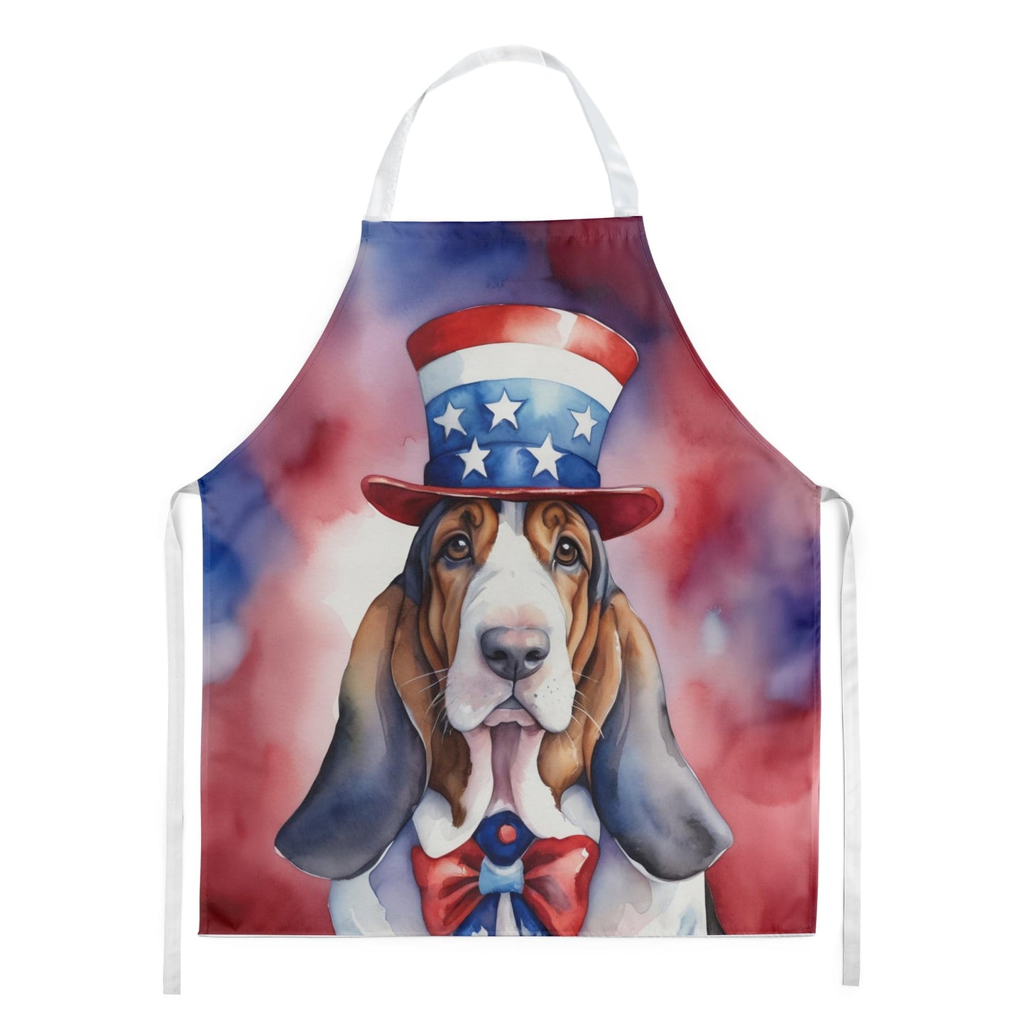 Basset Hound Patriotic American Apron 27 in x 30 in