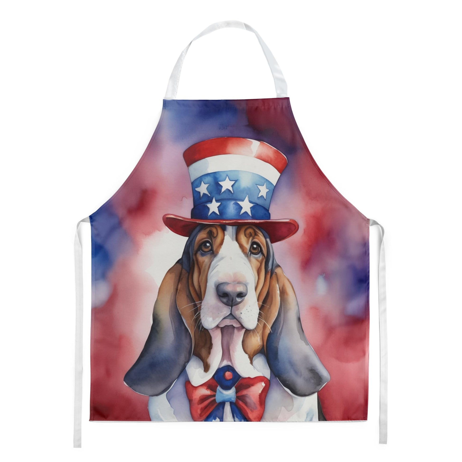 Basset Hound Patriotic American Apron 27 in x 30 in