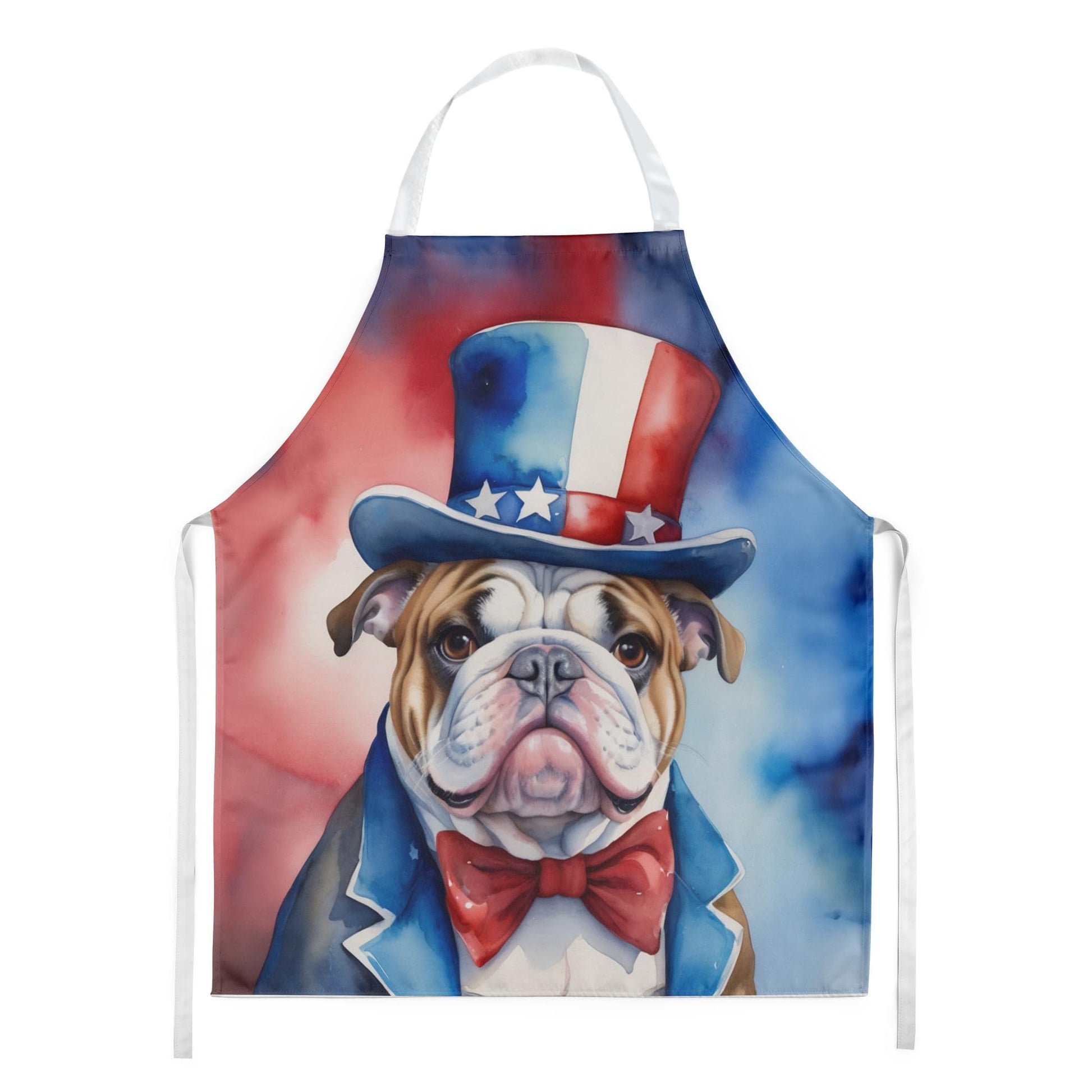 English Bulldog Patriotic American Apron 27 in x 30 in