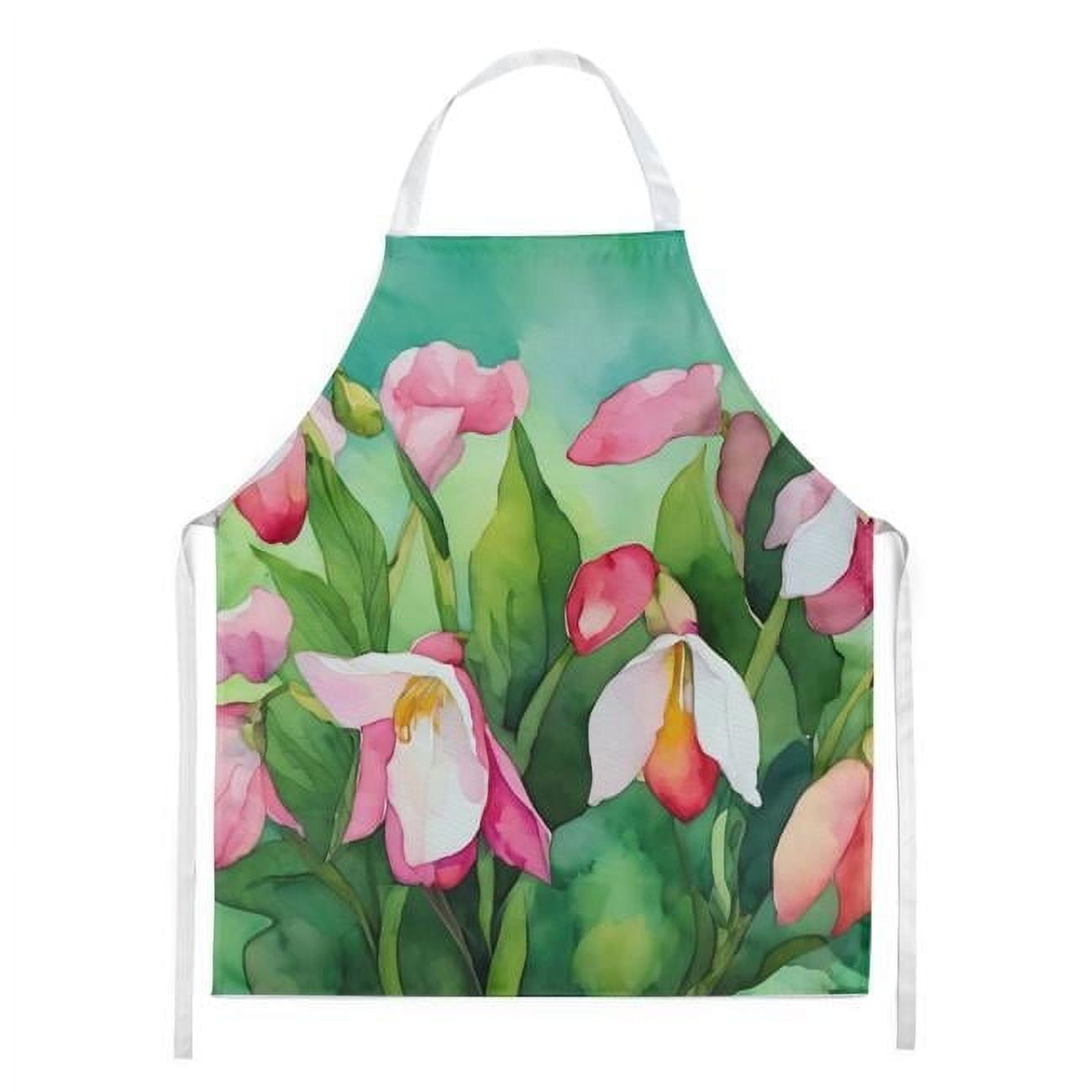 Carolines Treasures  30 x 27 in. Minnesota Pink & White Ladys Slippers in Watercolor Apron