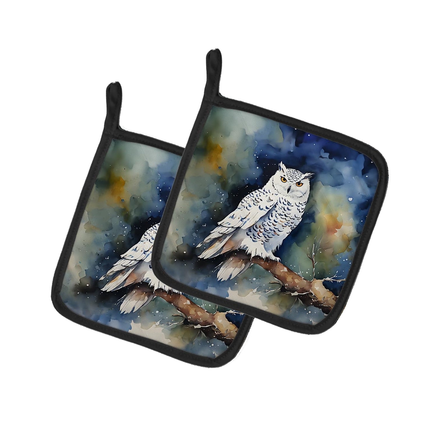 Carolines Treasures 7.5 x 7.5 in. Snowy Owl Pot Holders - Set of 2