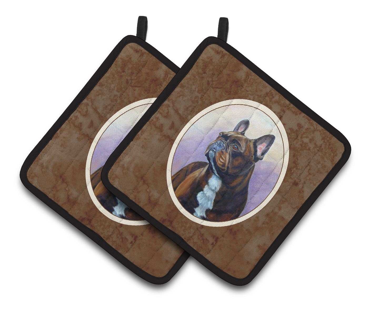 Carolines Treasures 7117PTHD French Bulldog Pair of Pot Holders , 7.5HX7.5W, multicolor