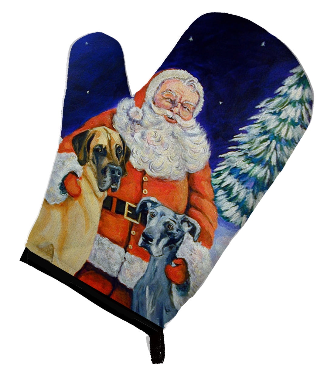 Santa Claus with Great Dane Oven Mitt