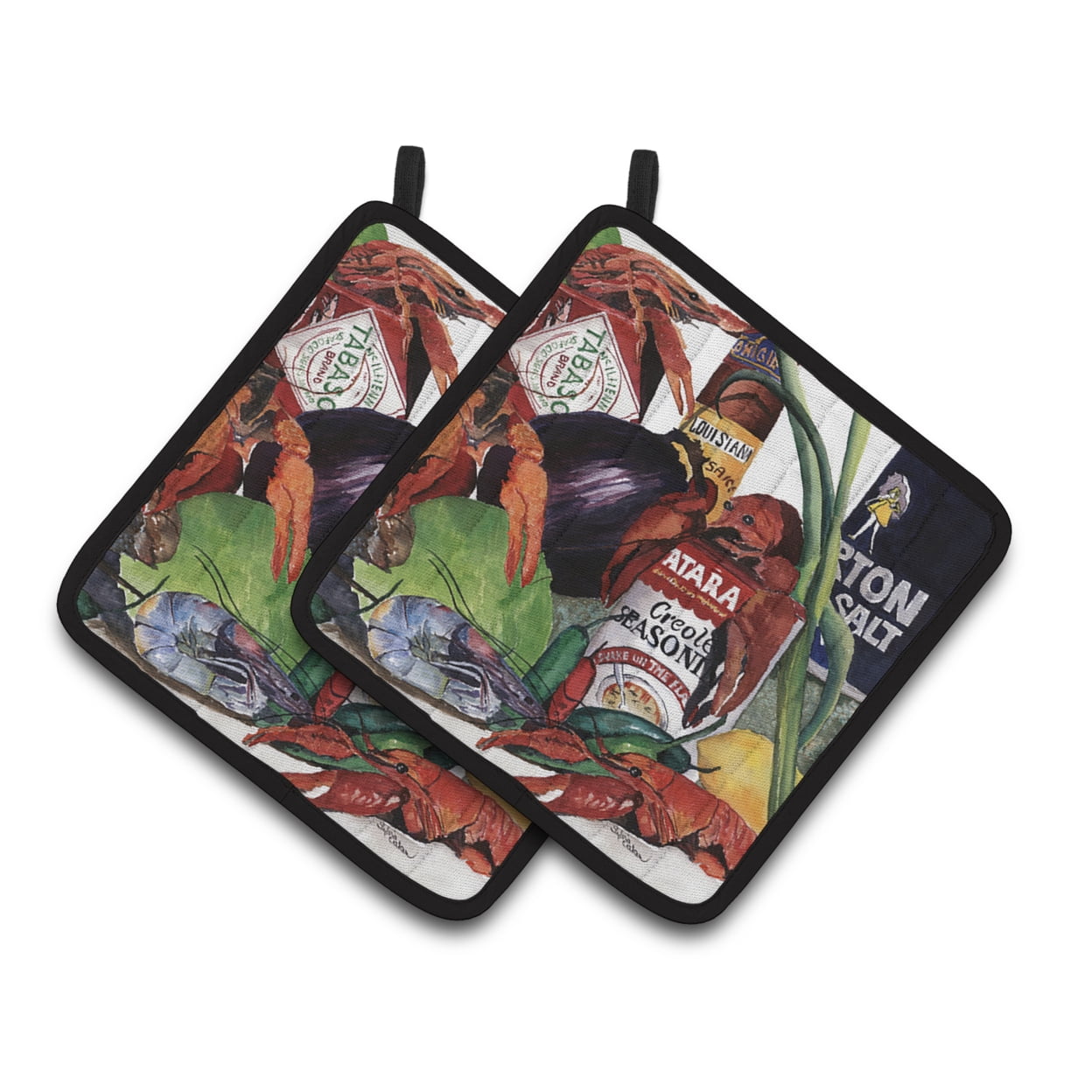 Carolines Treasures 8131PTHD Louisiana Spices Pair of Pot Holders 7.5HX7.5W multicolor