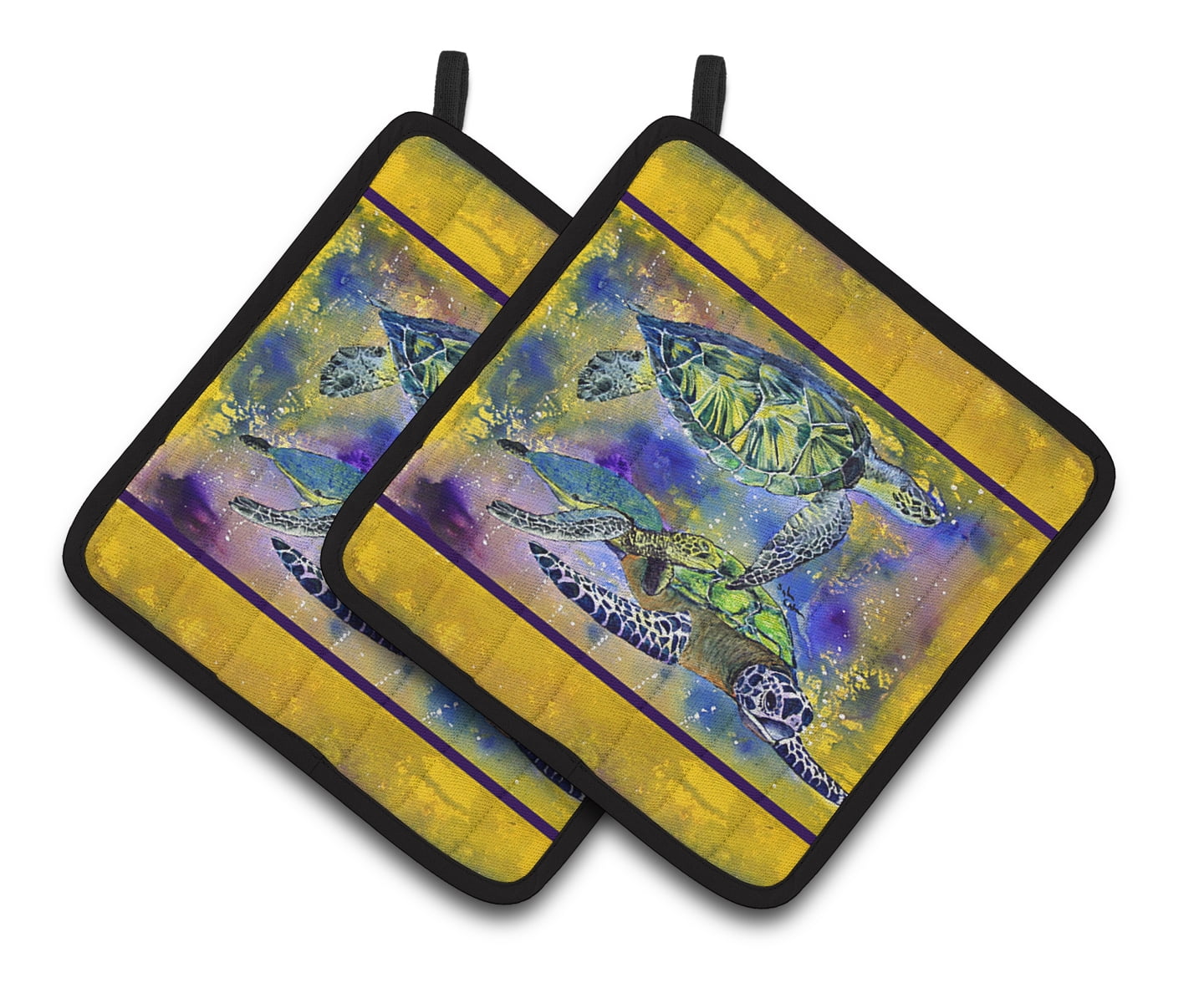 Carolines Treasures 8394PTHD Turtle Pair of Pot Holders, 7.5HX7.5W, multicolor