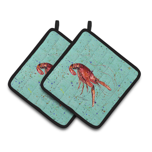 Carolines Treasures 8461PTHD Crawfish Pair of Pot Holders, 7.5HX7.5W, multicolor