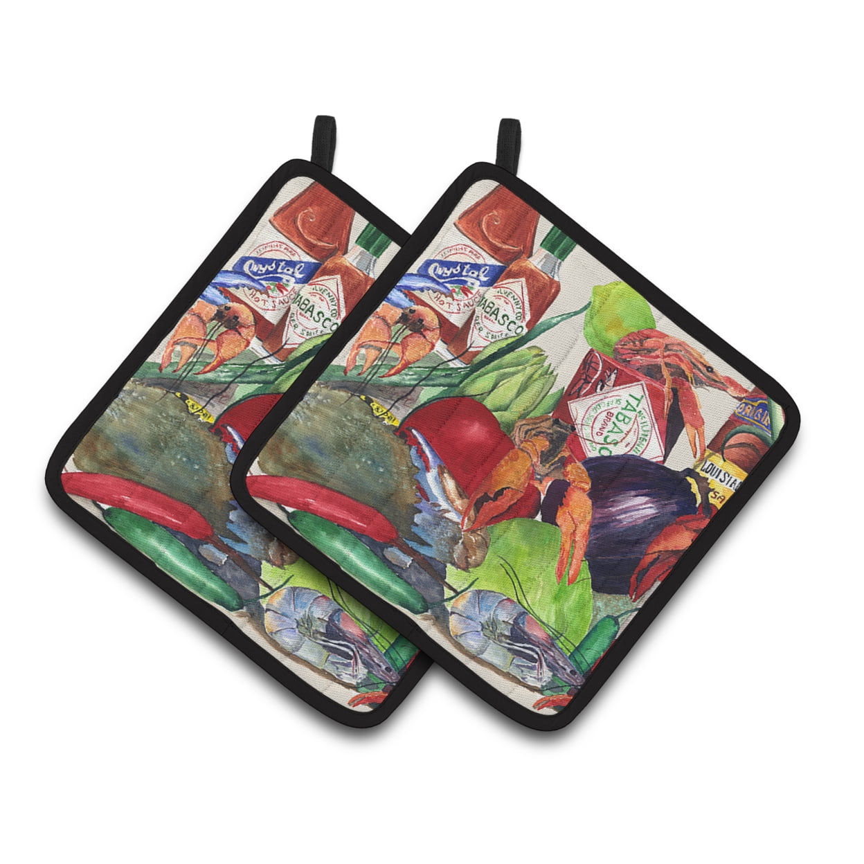 Carolines Treasures 8540-1PTHD Louisiana Spices Pair of Pot Holders , 7.5HX7.5W, multicolor