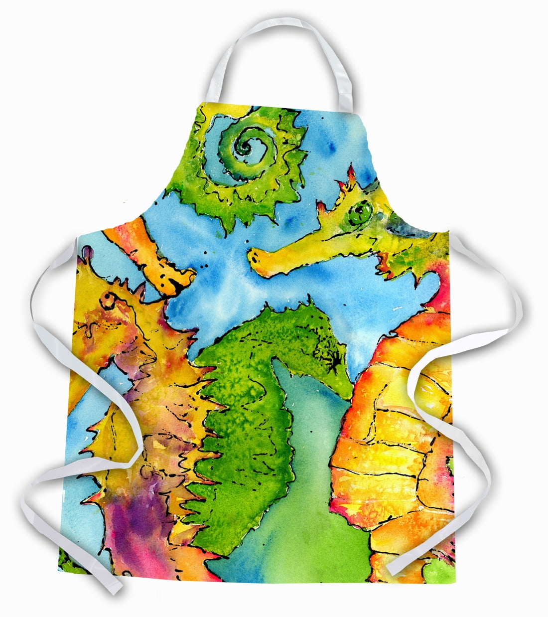 Carolines Treasures 8546APRON Seahorse Apron Large multicolor