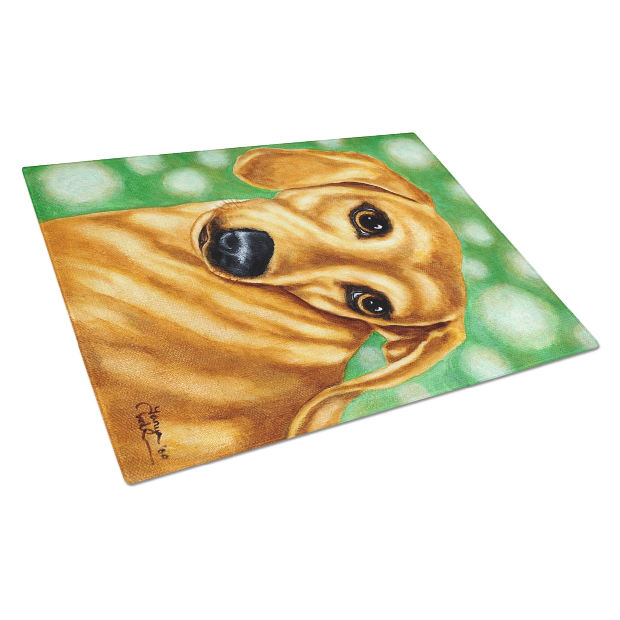 Carolines Treasures AMB1414LCB The Eyes Have It Dachshund Glass Cutting Board Large, 12H x 16W, multicolor