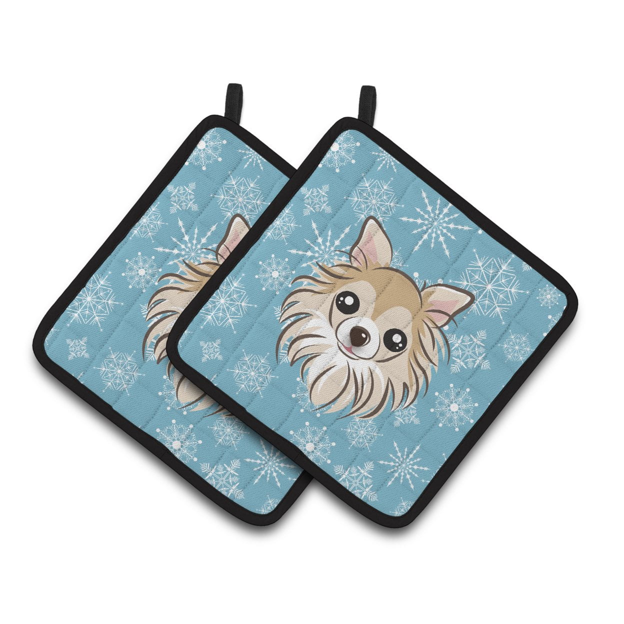 Snowflake Chihuahua Pair of Pot Holders