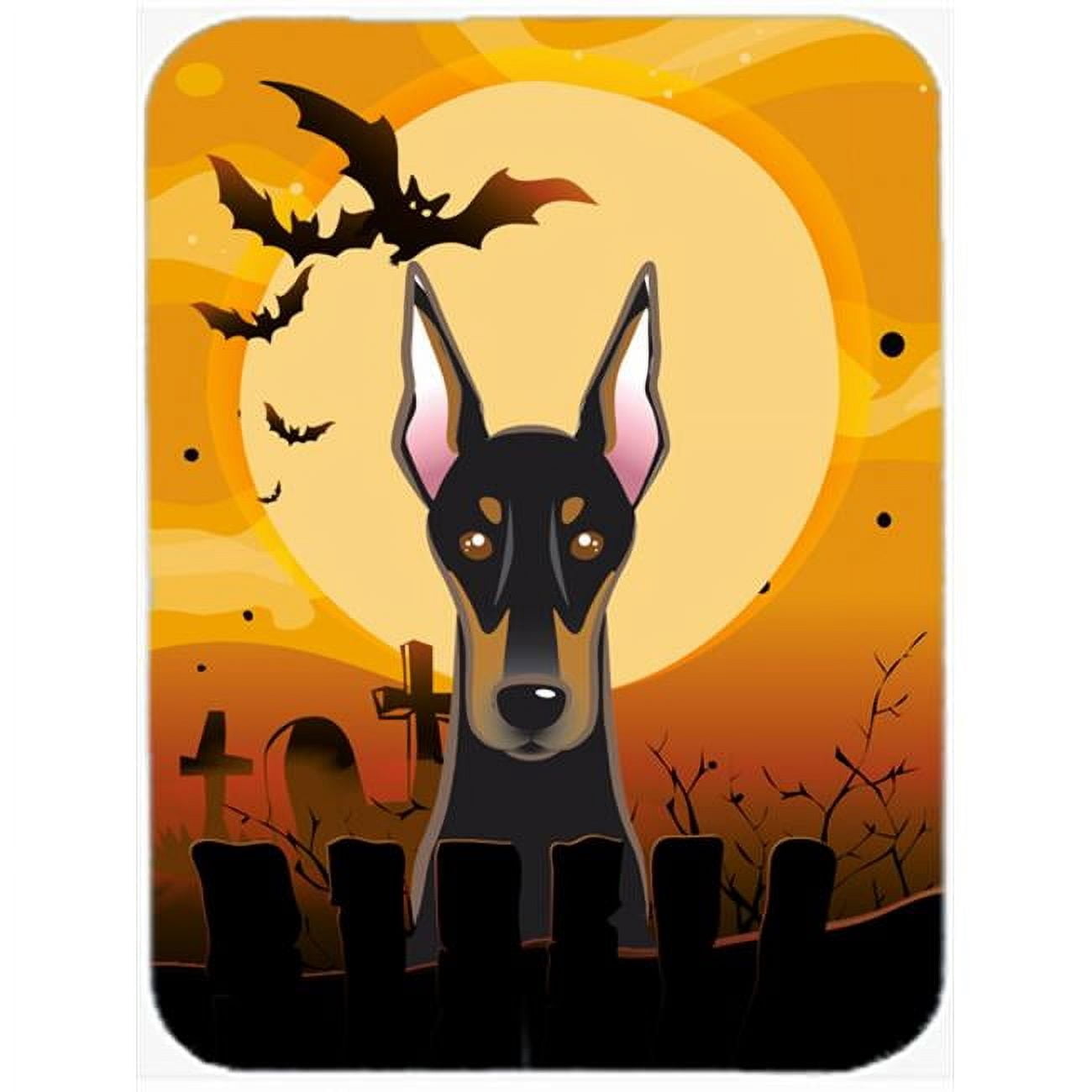 Halloween Doberman Glass Cutting Board Large