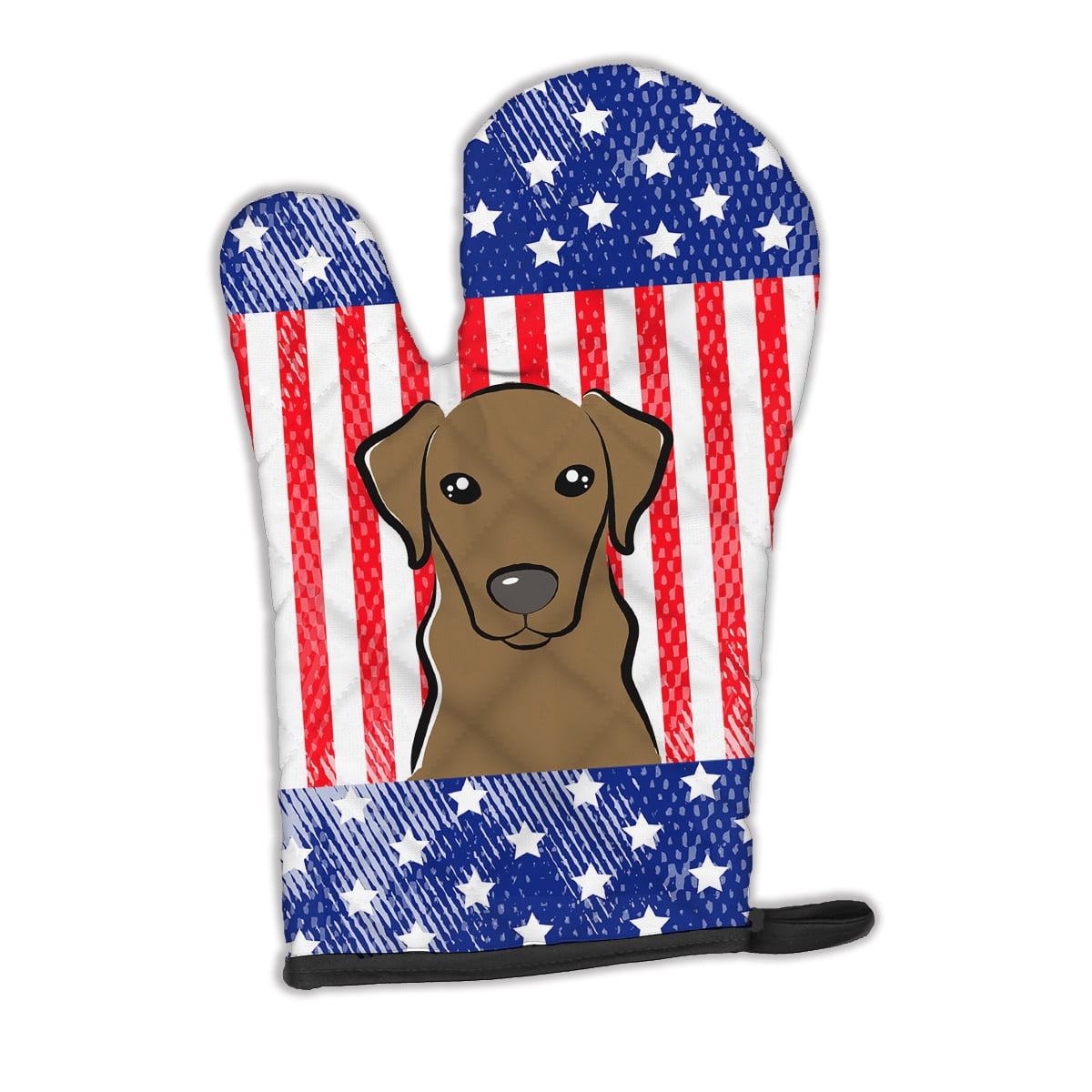 American Flag and Chocolate Labrador Oven Mitt
