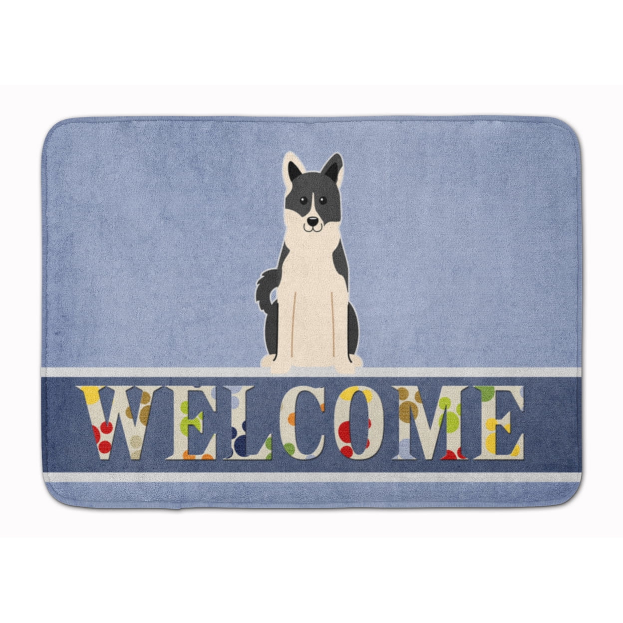 Carolines Treasures BB5610RUG Russo-European Laika Spitz Welcome Machine Washable Memory Foam Mat 19 X 27" multicolor