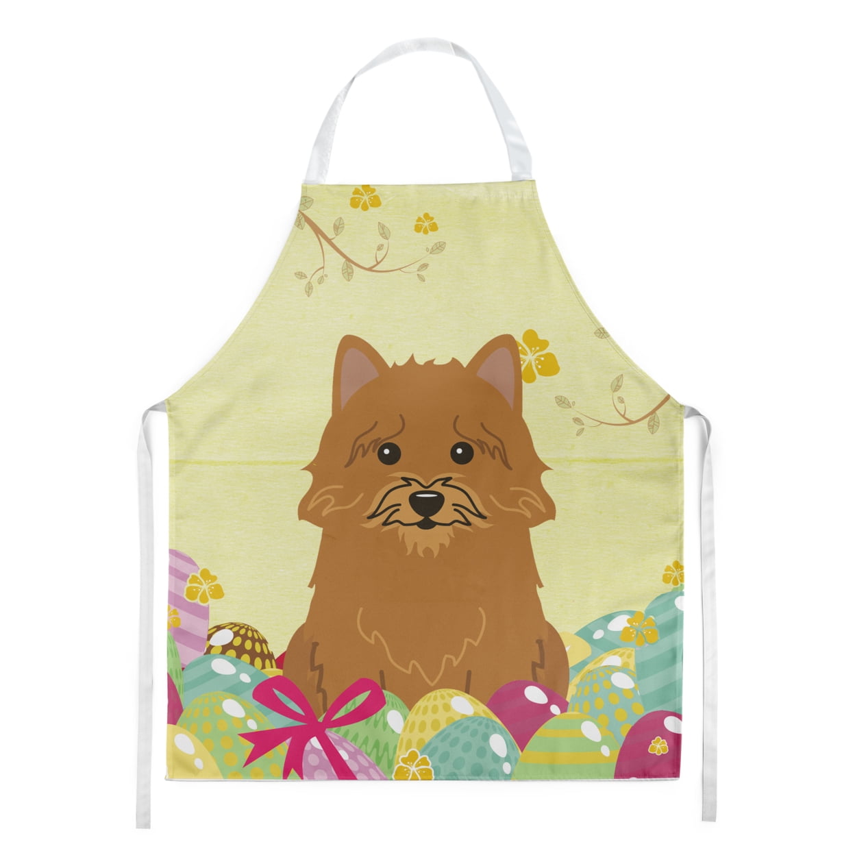 Carolines Treasures BB6020APRON Easter Eggs Norwich Terrier Apron Large multicolor