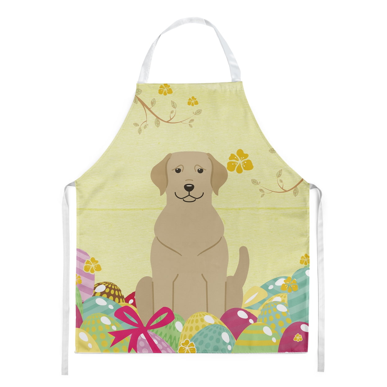 Carolines Treasures BB6055APRON Easter Eggs Yellow Labrador Apron Large multicolor