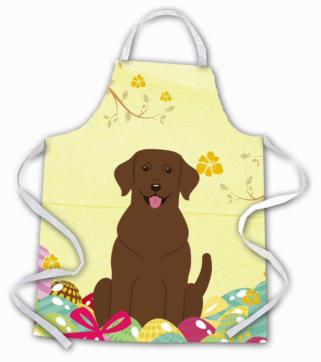 Carolines Treasures BB6056APRON Easter Eggs Chocolate Labrador Apron Large multicolor
