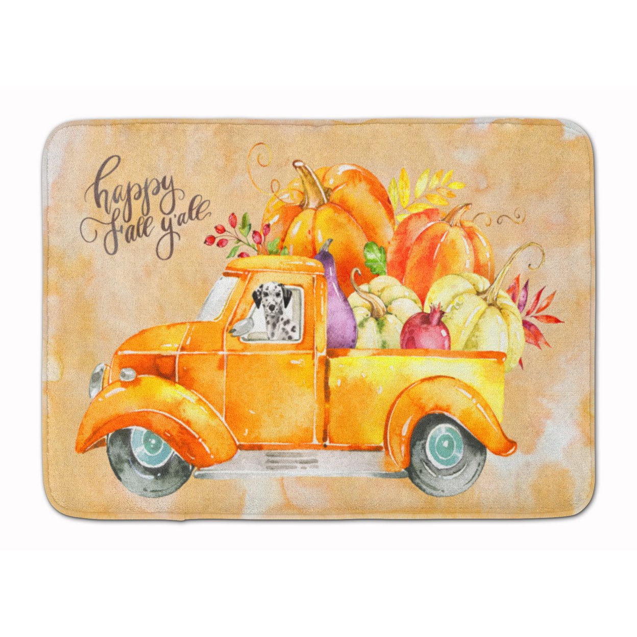 Carolines Treasures CK2664RUG Fall Harvest Dalmatian Machine Washable Memory Foam Mat 19 X 27" multicolor