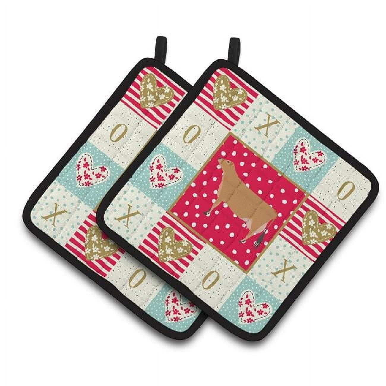Jersey Cow Love Pair of Pot Holders