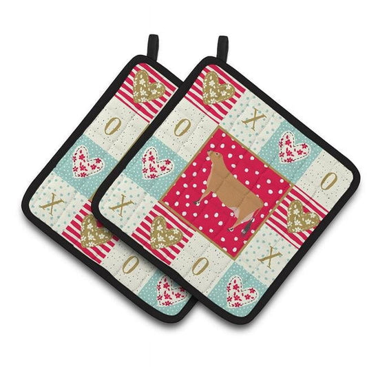 Jersey Cow Love Pair of Pot Holders