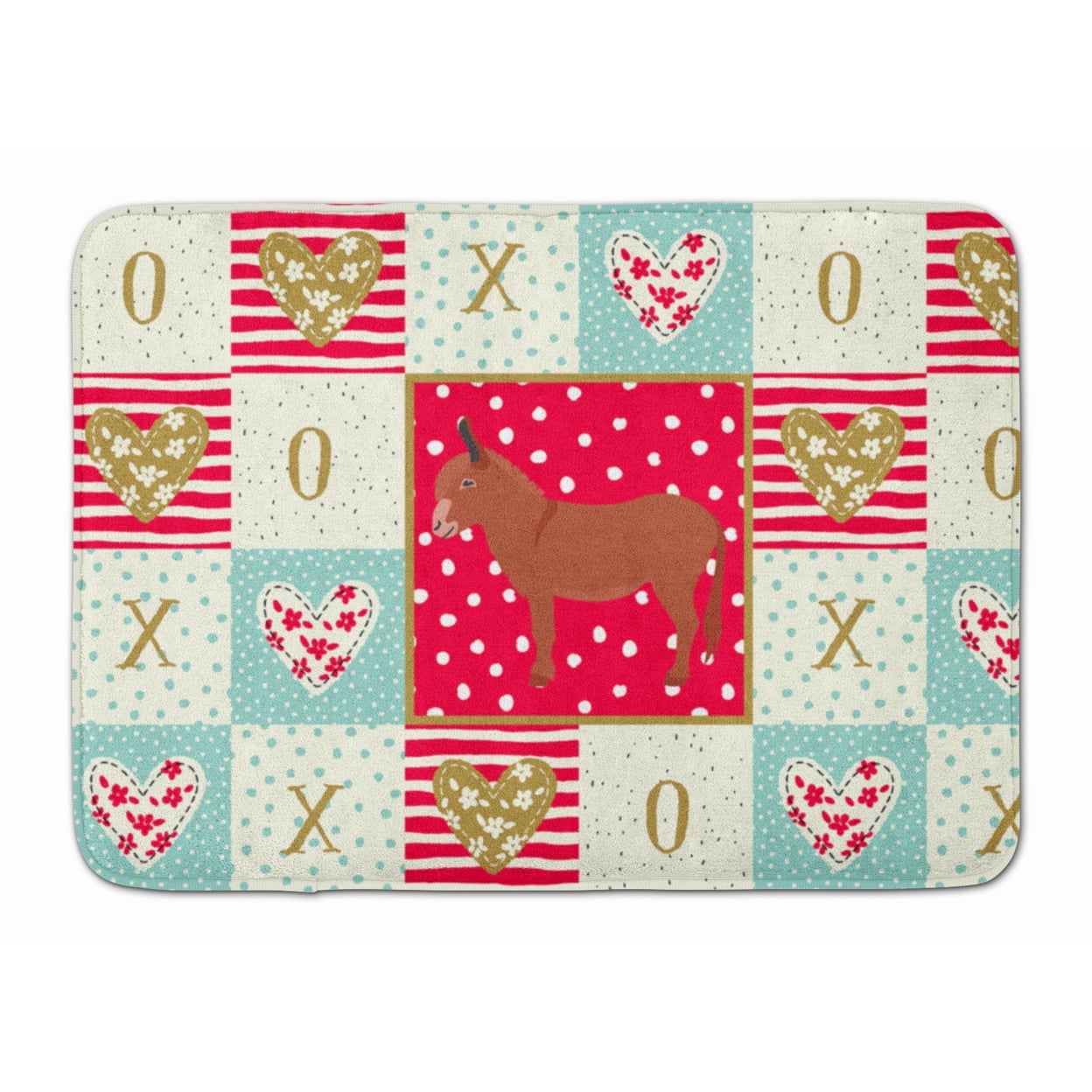 Carolines Treasures CK5275RUG Irish Donkey Love Machine Washable Memory Foam Mat Red 19 X 27" multicolor