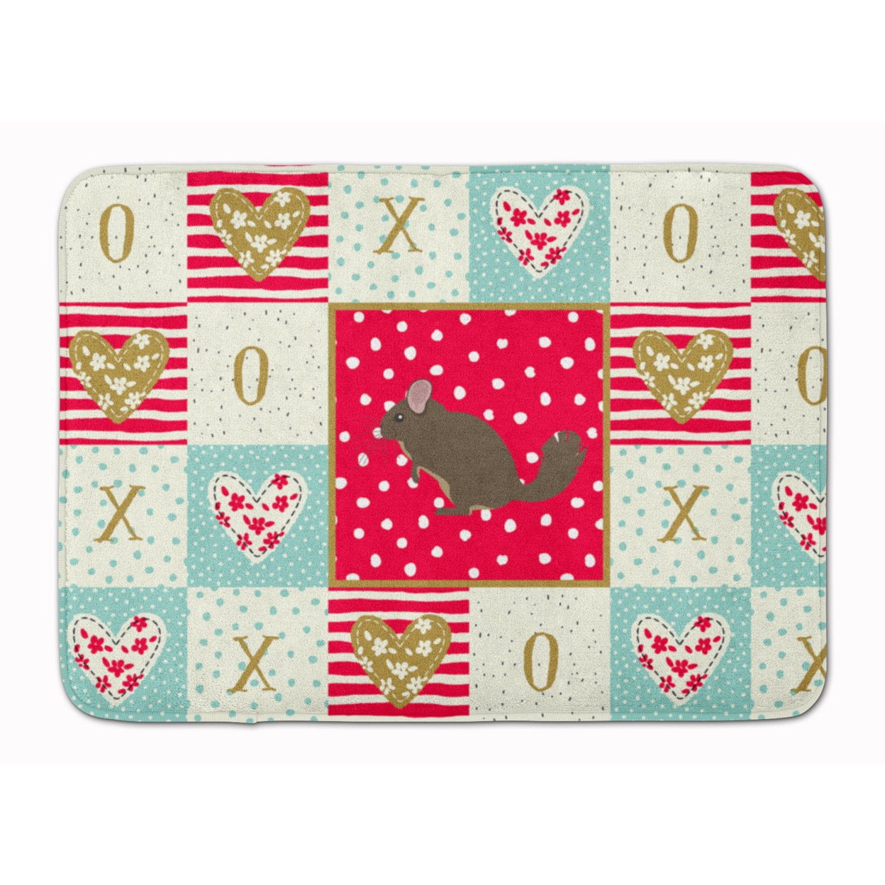 Carolines Treasures CK5302RUG Chinchilla Love Machine Washable Memory Foam Mat Red 19 X 27" multicolor