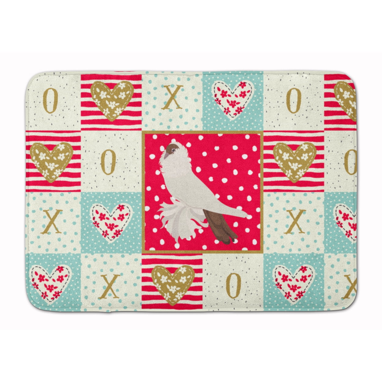 Carolines Treasures CK5371RUG German Helmet Pigeon Love Machine Washable Memory Foam Mat Red 19 X 27" multicolor
